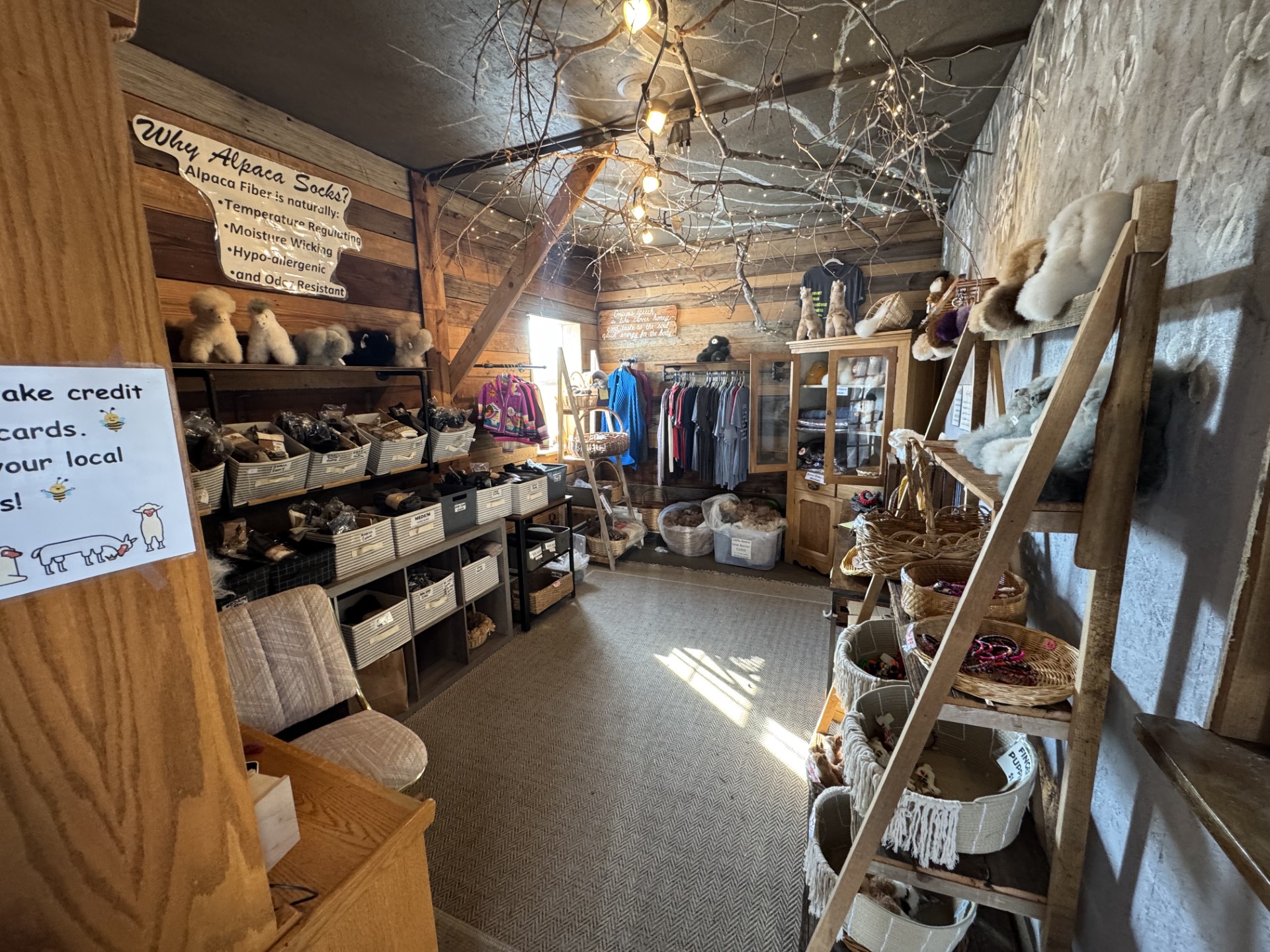 Alpaca fiber products at Count Your Blessings Farm Store